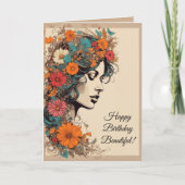 60s Hippie Flower Carte d'anniversaire fille (Devant)