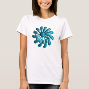 60's MOD Blue Hippie Daisy Flower Trendy Mode T-shirt