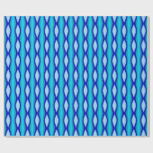 60s Mod Blue Waves Cadeaupapier (Vlak)