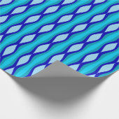 60s Mod Blue Waves Cadeaupapier (Hoek)
