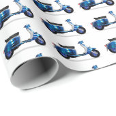 60s Motor Scooter Cadeaupapier (Rol Hoek)