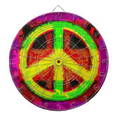 60's Peace Sign Retro Art Dart Board Dartbord (Voorkant)