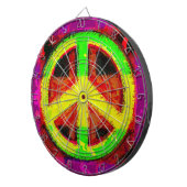 60's Peace Sign Retro Art Dart Board Dartbord (Voorkant Rechts)