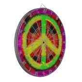 60's Peace Sign Retro Art Dart Board Dartbord (Voorkant Links)