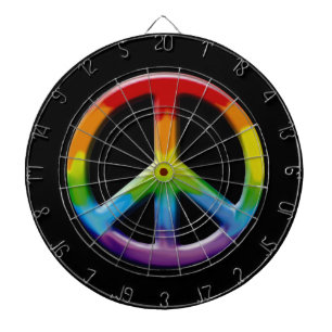 60's Peace Sign Retro Art Dart Board Dartbord