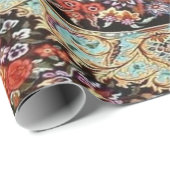 60s Perzische Turks Bloemendecoupage Cadeaupapier (Rol Hoek)