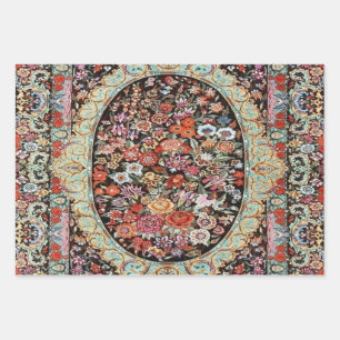 60s  Perzische Turks Bloemendecoupage Inpakpapier Vel