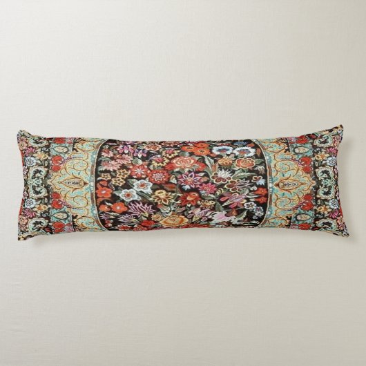 60s Perzische Turkse Bloemkilim Lichaamskussen (Achterkant)