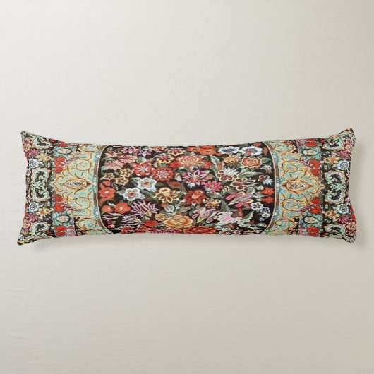 60s  Perzische Turkse Bloemkilim Lichaamskussen (Voorkant)