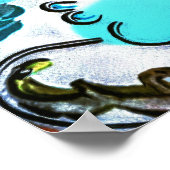 60s Peter Max kleurrijke waterverf profielen Poster (Hoek)