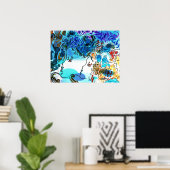 60s Peter Max kleurrijke waterverf profielen Poster (Thuiskantoor)