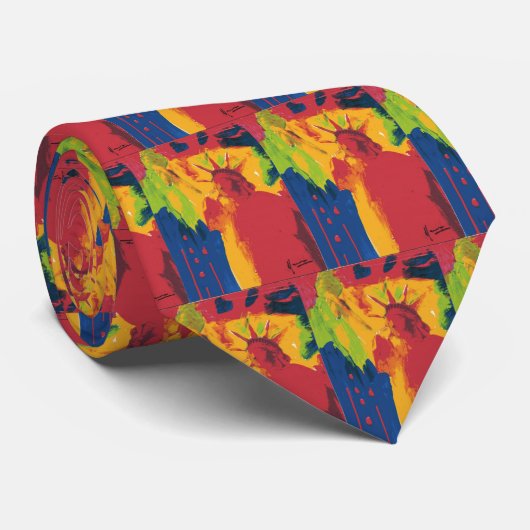 60s Peter Max Style STATUE DE LIBERTÉ cravates (Roulé)