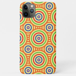 60s Retro Circular Geometric Pattern. Rood, groen iPhone 11 Pro Max Hoesje