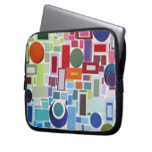 60's Retro Disco Kleur Collage Mozaïek Abstract Laptop Sleeve (Voorkant Links)