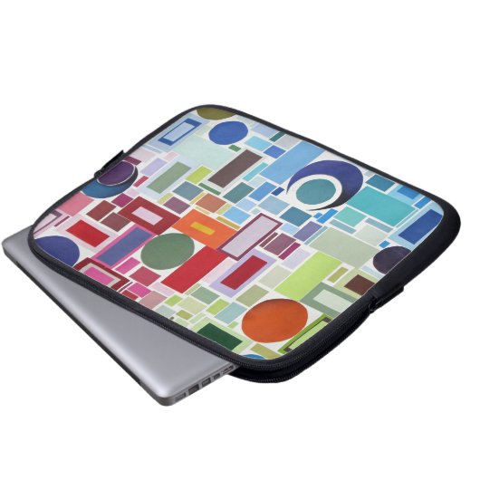 60's Retro Disco Kleur Collage Mozaïek Abstract Laptop Sleeve (Voorkant onderkant)