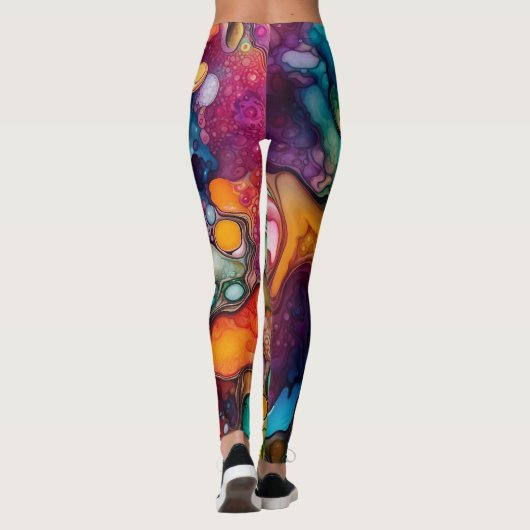 60s Retro Tye Die 70s Hippy Leggings (Achterkant)
