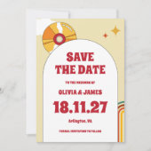 60s Retro Zachte Oranje Muziek Vinyl Groovy Bruilo Save The Date (Voorkant)