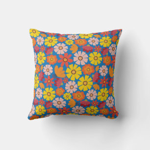 60s Retro Zomerbloem Kussen