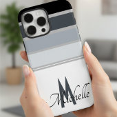 60s stijlvolle monochromatische Stripe-modelmonogr Case-Mate iPhone Case