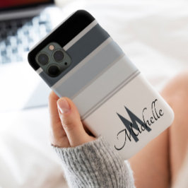 60s stijlvolle monochromatische Stripe-modelmonogr iPhone 13 Pro Max Hoesje