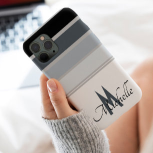 60s stijlvolle monochromatische Stripe-modelmonogr iPhone 13 Pro Max Hoesje