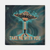  60's Style Vliegende Schotel Magneet (Voorkant)