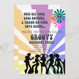 60's Th-Birthday Invitation Kaart