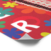 60s themabloem onderste slogan retro poster (Hoek)