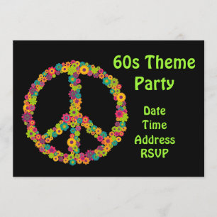 60s themabloem power party kaart