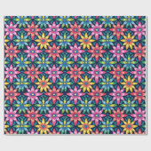  60s Vibe Mod Daisies All-over Print Cadeaupapier (Vlak)