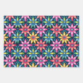  60s Vibe Mod Daisies All-over Print Inpakpapier Vel (Voorkant)