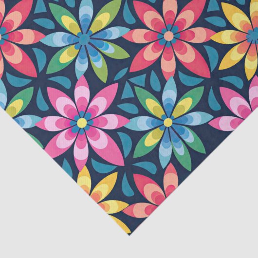 60s Vibe Mod Daisies All-over Print Tissuepapier (Detail)