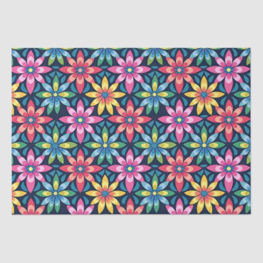 60s Vibe Mod Daisies All-over Print Tissuepapier (Voorkant)