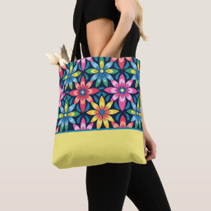  60s Vibe Mod Daisies, Kleurenblok Draagtas