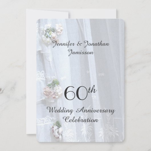 60ste bruiloft Jubileum Partij, kant Kaart (Voorkant)