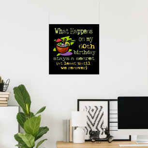 60ste cadeautjes van de Birthday Party. Wat gebeur Poster