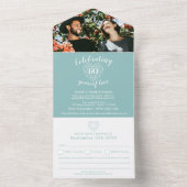 60ste diamanten bruiloft RSVP edelsteen All In One Uitnodiging (Binnen)