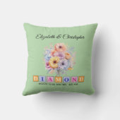 60ste Diamanten jubileum bloemengroen Kussen (Achterkant)