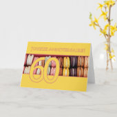 60ste Franse verjaardag Macaron-Joyeux Anniversair Kaart (Gele Bloem)