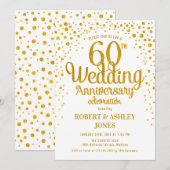 60ste huwelijksjubileum - Goud & Wit Kaart (Voorkant / Achterkant)