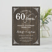 60ste huwelijksjubileum - Hout Kaart (Staand voorkant)