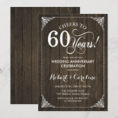 60ste huwelijksjubileum - Hout Kaart (Voorkant / Achterkant)