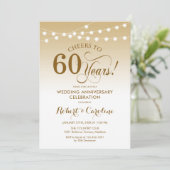 60ste huwelijksjubileum - Wit Goud Kaart (Staand voorkant)