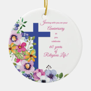 60ste Jubileum, non, Religious Life Cross Keramisch Ornament