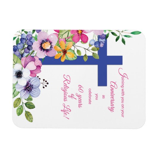 60ste Jubileum, non, Religious Life Cross Magneet (Horizontaal)
