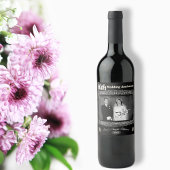 60ste Jubileum voor bruiloft Wijn Etiket