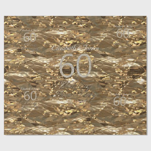 60ste Jubileum voor weddenschappen, diamanten wedd Cadeaupapier (Vlak)
