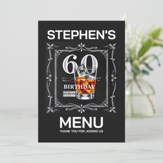 60ste menu kaart (Staand voorkant)