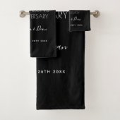 60ste trouwdag zwart wit bad handdoek (Insitu)