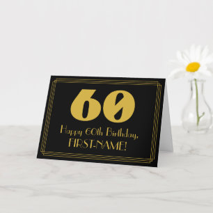 60ste verjaardag: Art Deco Geïnspireerde look "60" Kaart